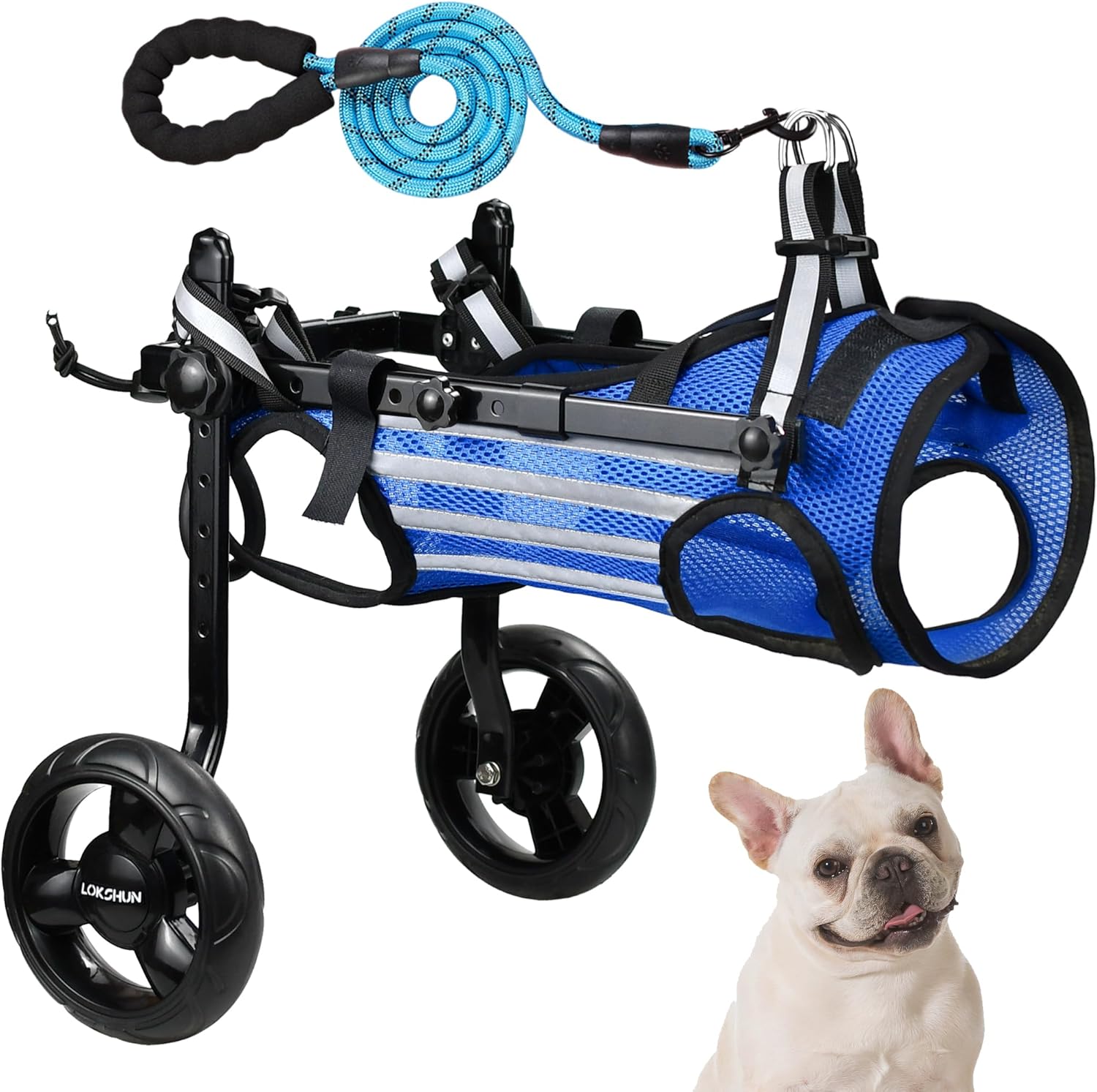2024 Upgraded Dog Wheelchair for Back Legs Small Wheelchair for Dogs with Disabled Hind Legs Walking Adjustable Dog Carts with Heavy Duty Wheels & Patented (XS)